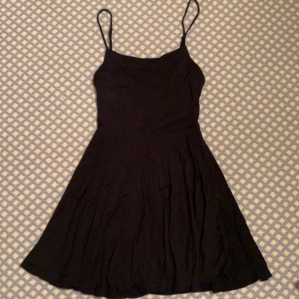 Simple black dress with cutout in the back from Kimchi Blue